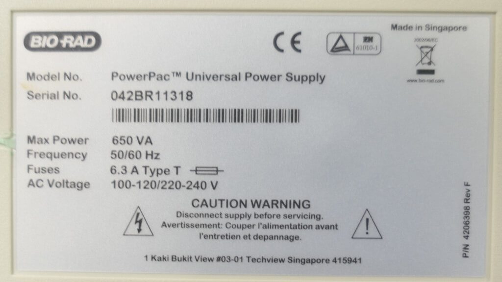 Bio Rad Powerpac Universal Power Supply The Lab World Group