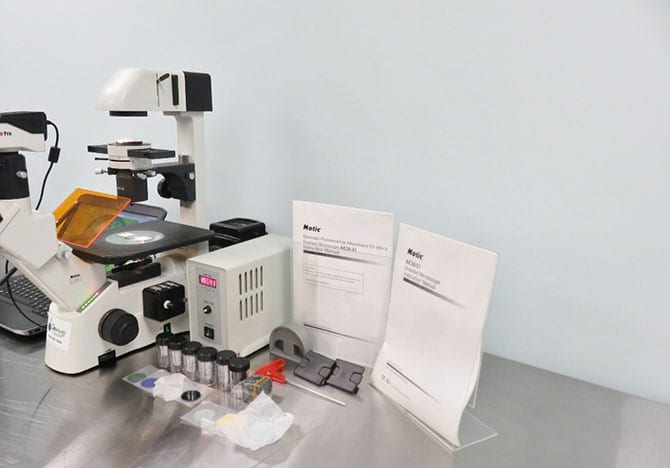 Motic AE31 Inverted Phase Contrast Fluorescence Microscope