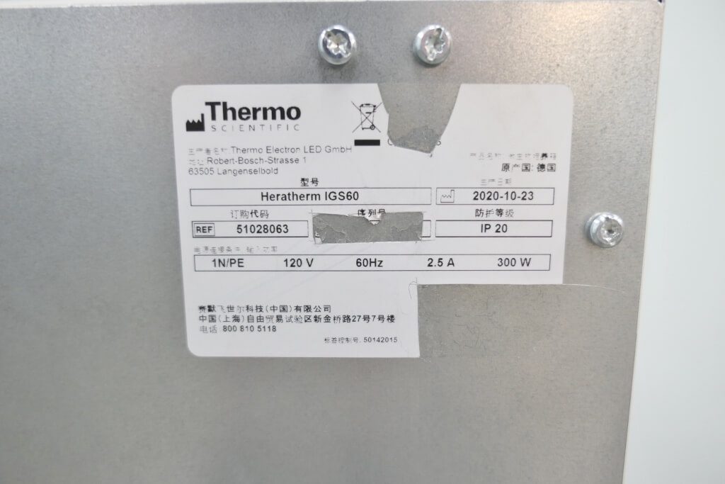 Thermo Scientific Incubator Heratherm IGS60- The Lab World Group