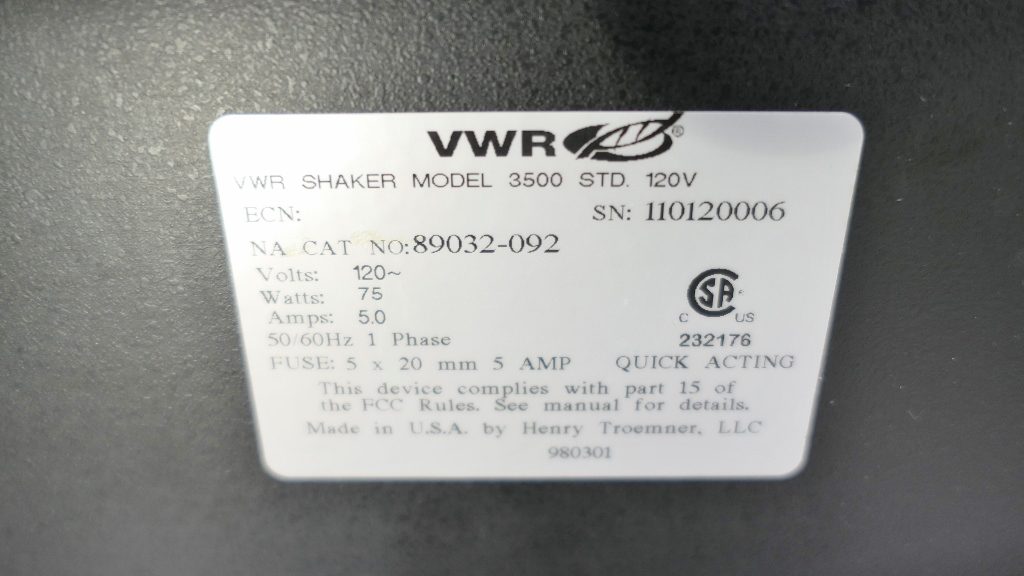 VWR Orbital Shaker 3500